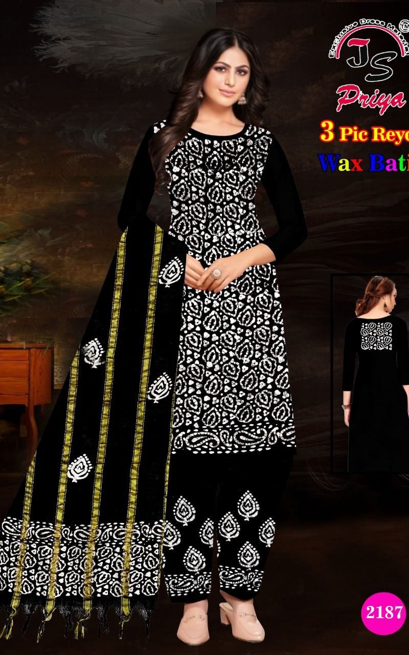 Js Priya Rayon Batik Special Wholesale Cotton Dress Material