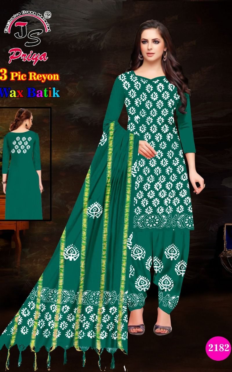 Js Priya Rayon Batik Special Wholesale Cotton Dress Material