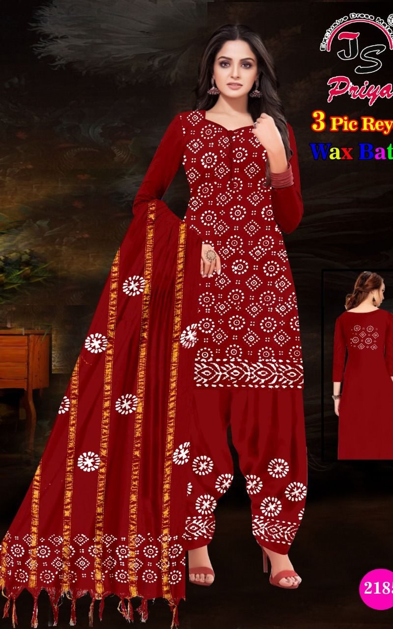 Js Priya Rayon Batik Special Wholesale Cotton Dress Material