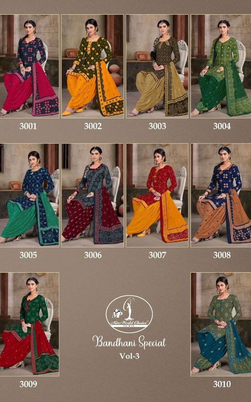 Miss World Bandhani Special Vol 31 Wholesale Cotton Dress Material