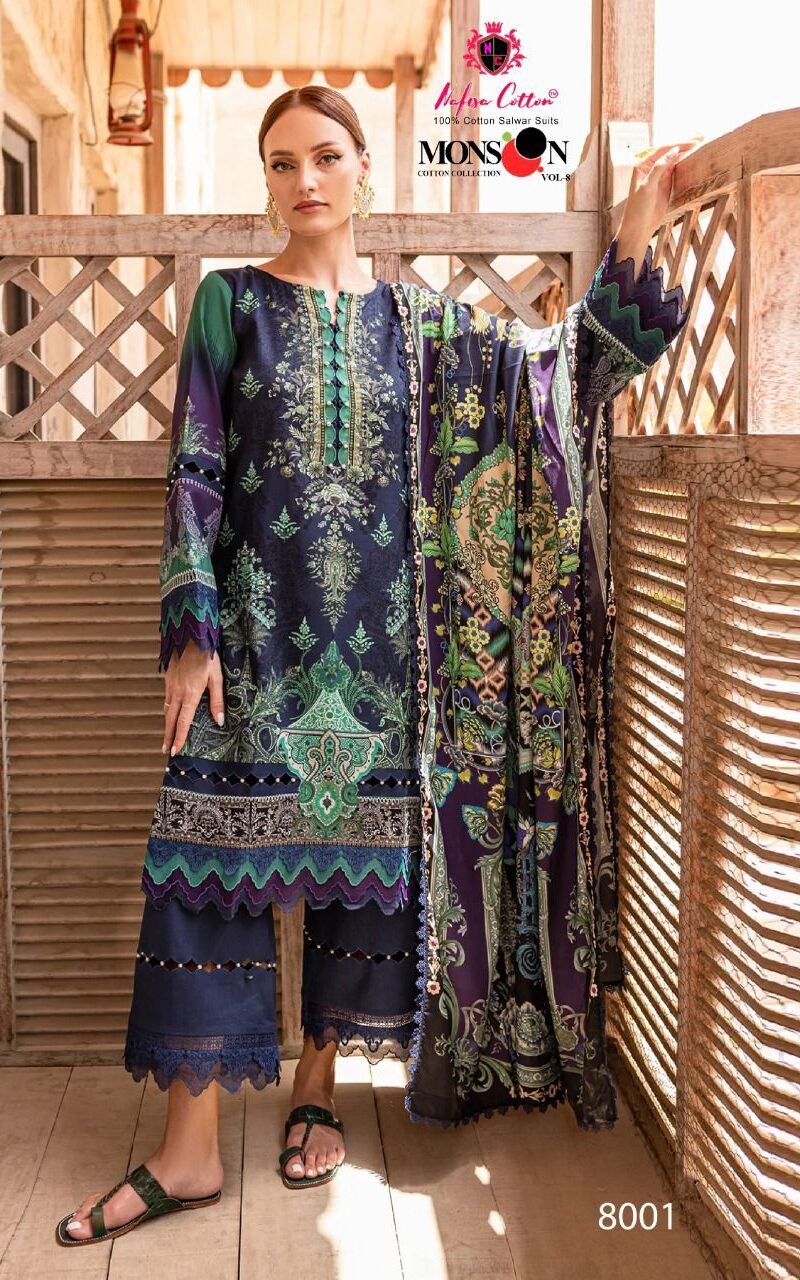 Monsoon Cotton Collection Vol 8 Nafisa Wholesale Cotton Dress Material