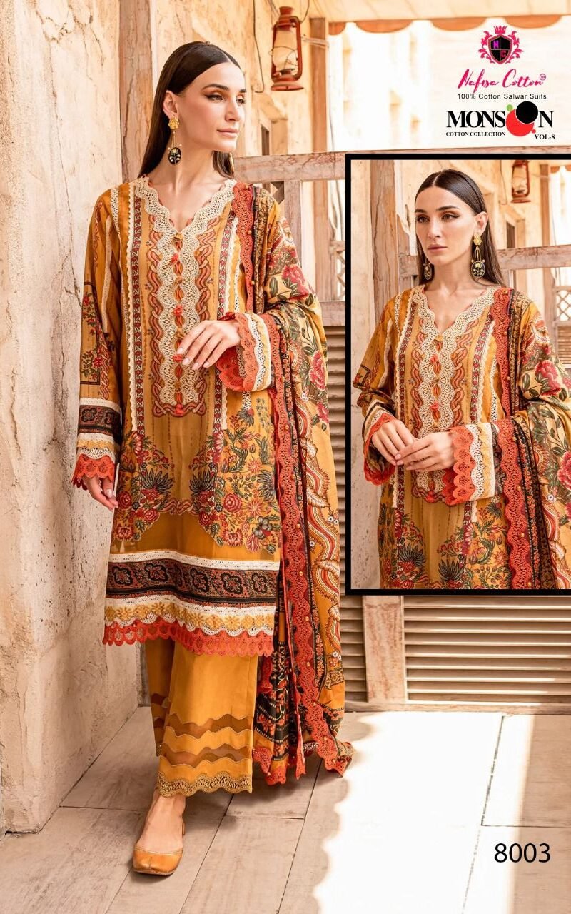 Monsoon Cotton Collection Vol 8 Nafisa Wholesale Cotton Dress Material