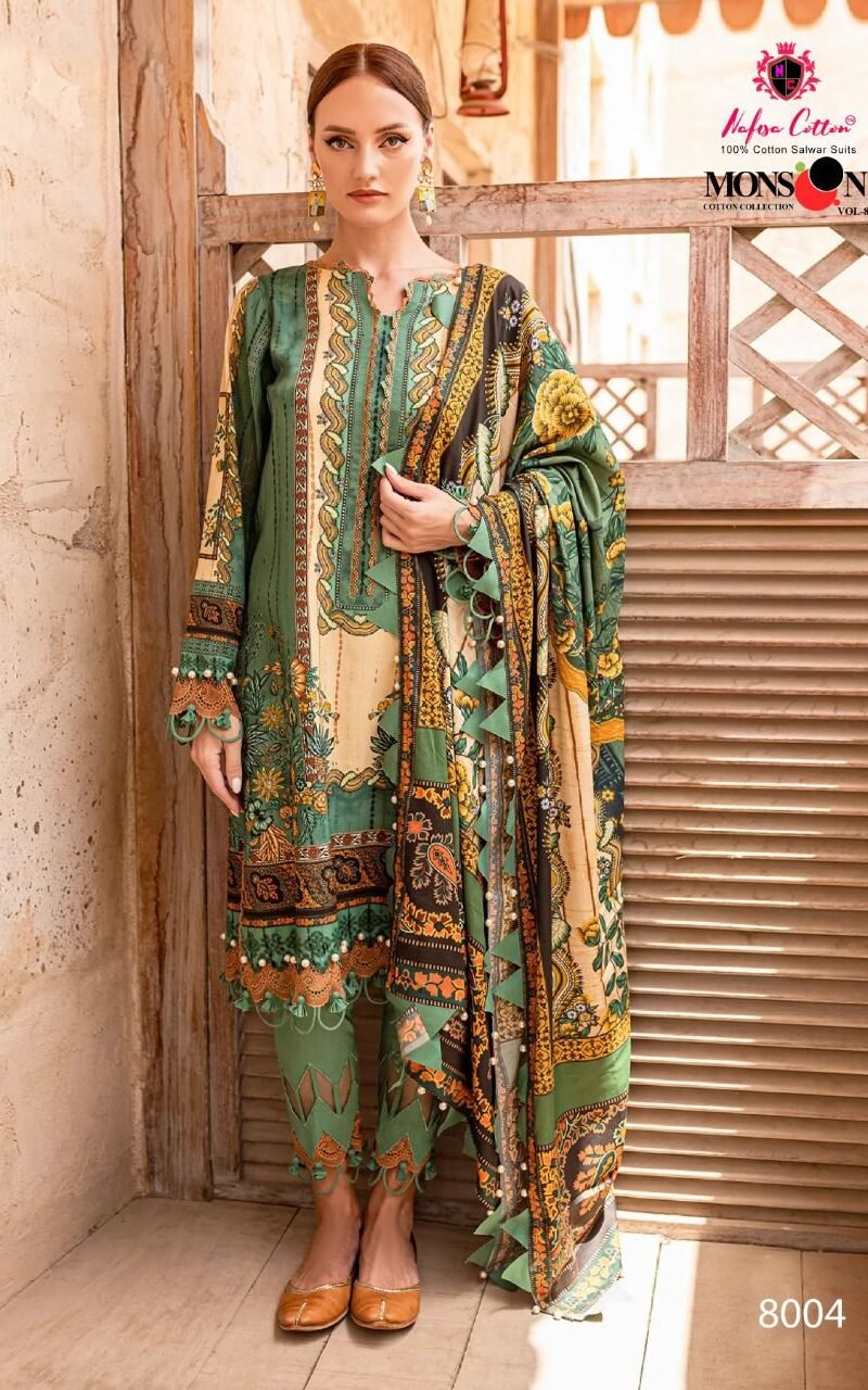 Monsoon Cotton Collection Vol 8 Nafisa Wholesale Cotton Dress Material