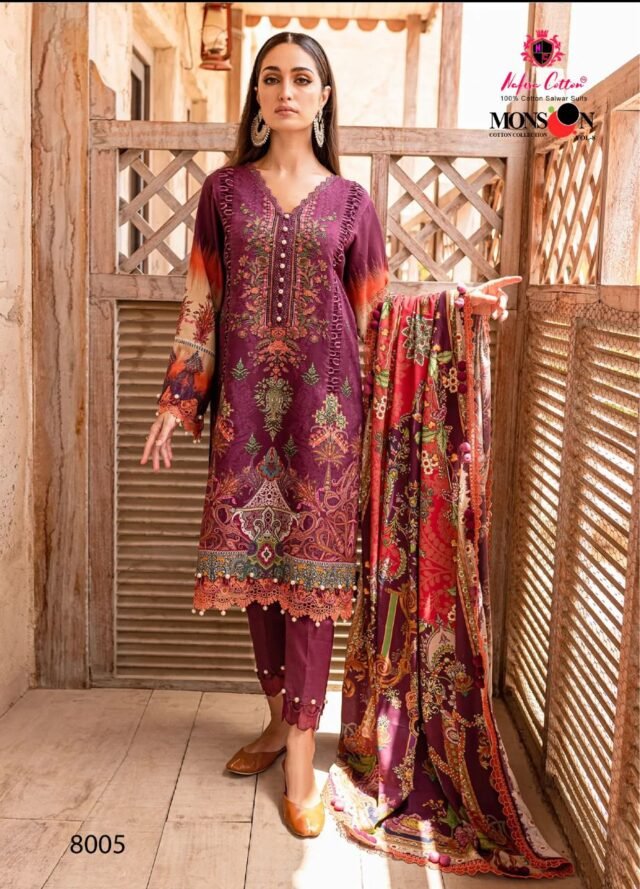 Monsoon Cotton Collection Vol 8 Nafisa Wholesale Cotton Dress Material
