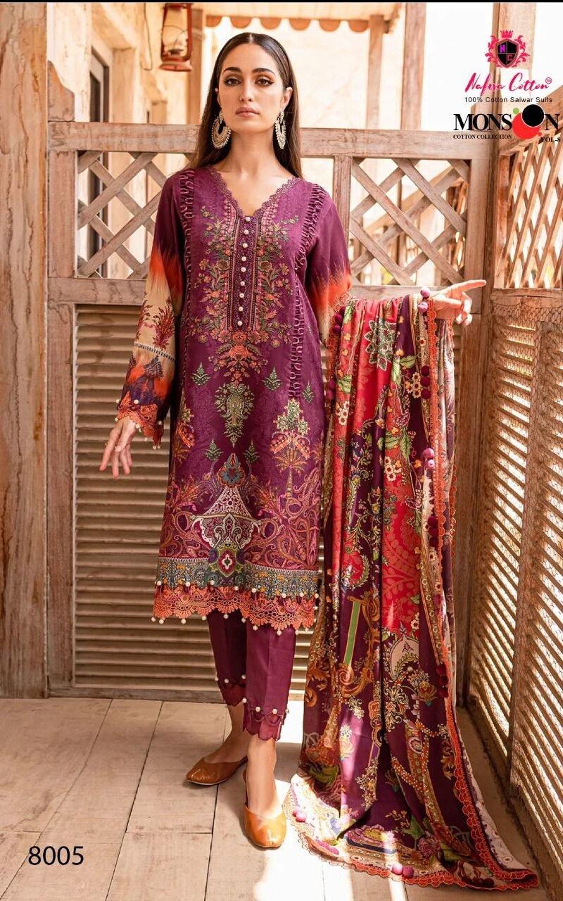 Monsoon Cotton Collection Vol 8 Nafisa Wholesale Cotton Dress Material