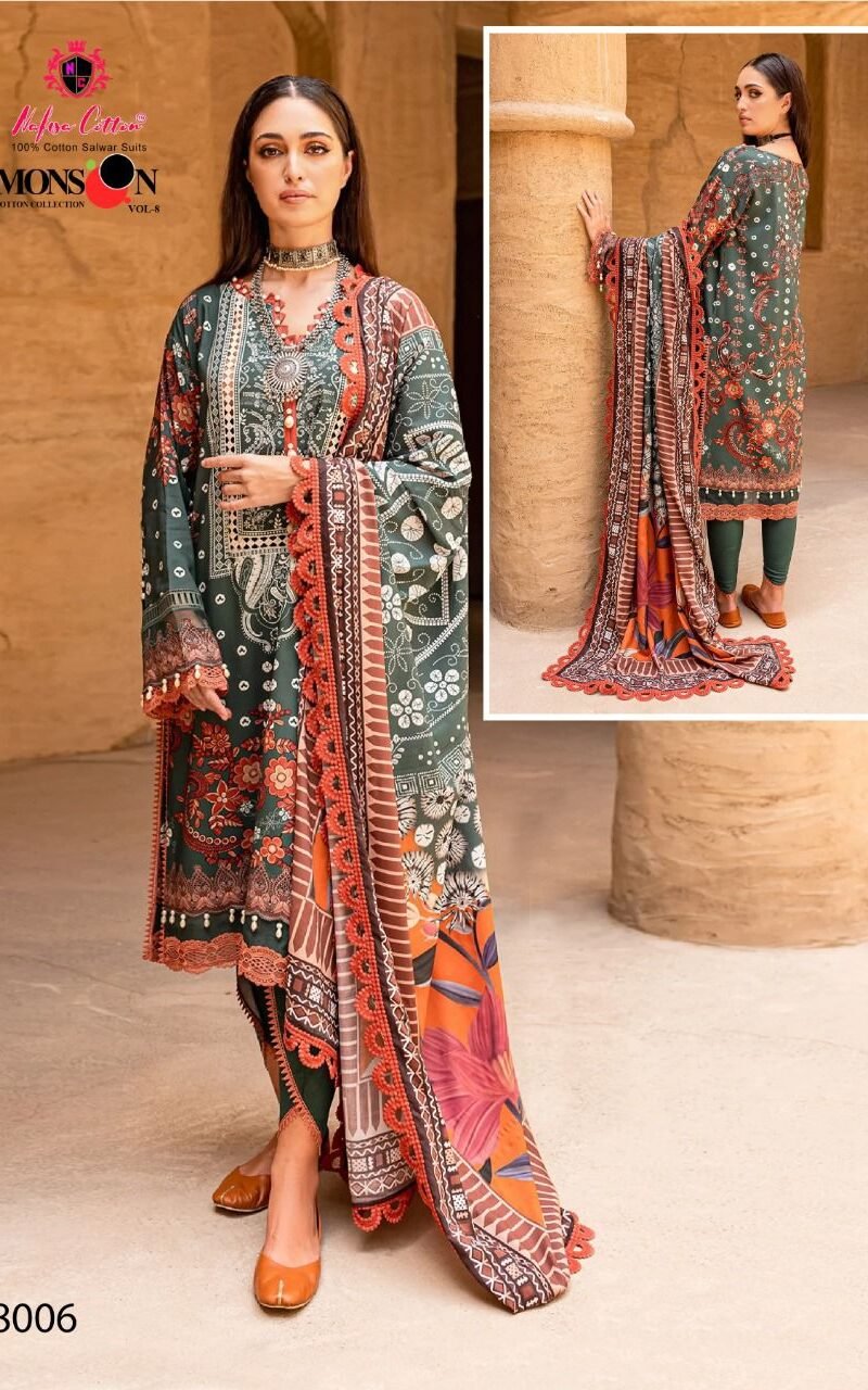 Monsoon Cotton Collection Vol 8 Nafisa Wholesale Cotton Dress Material