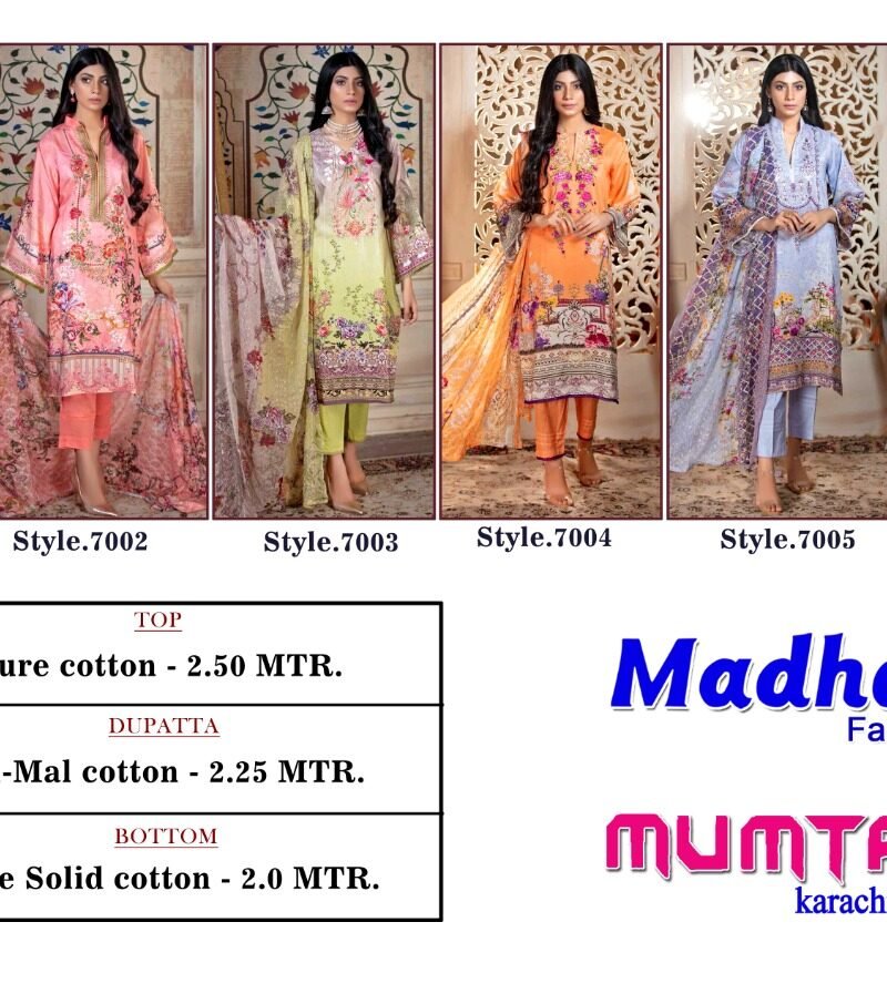 Mumtaz Karachi Queen Vol 7 Madhav Fashion Wholesale Cotton Dress Material
