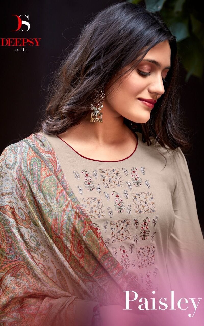 Paisely Deepsy Pashmina Suits Wholesale Online