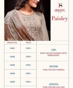 Paisely Deepsy Pashmina Suits Wholesale Online
