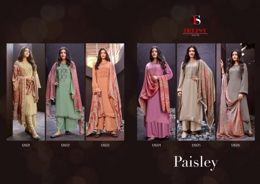 Paisely Deepsy Pashmina Suits Wholesale Online