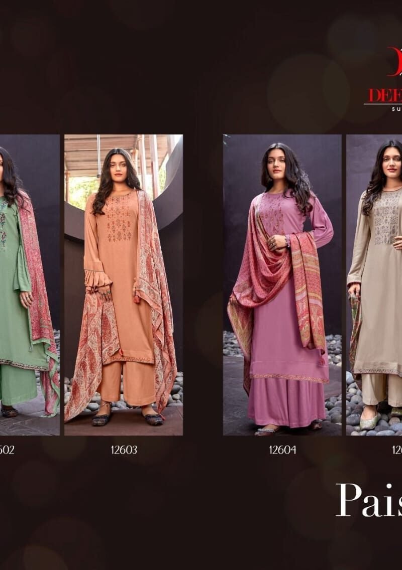Paisely Deepsy Pashmina Suits Wholesale Online