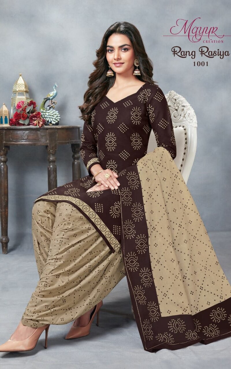 Rang Rasiya Mayur Creation Wholesale Cotton Dress Material