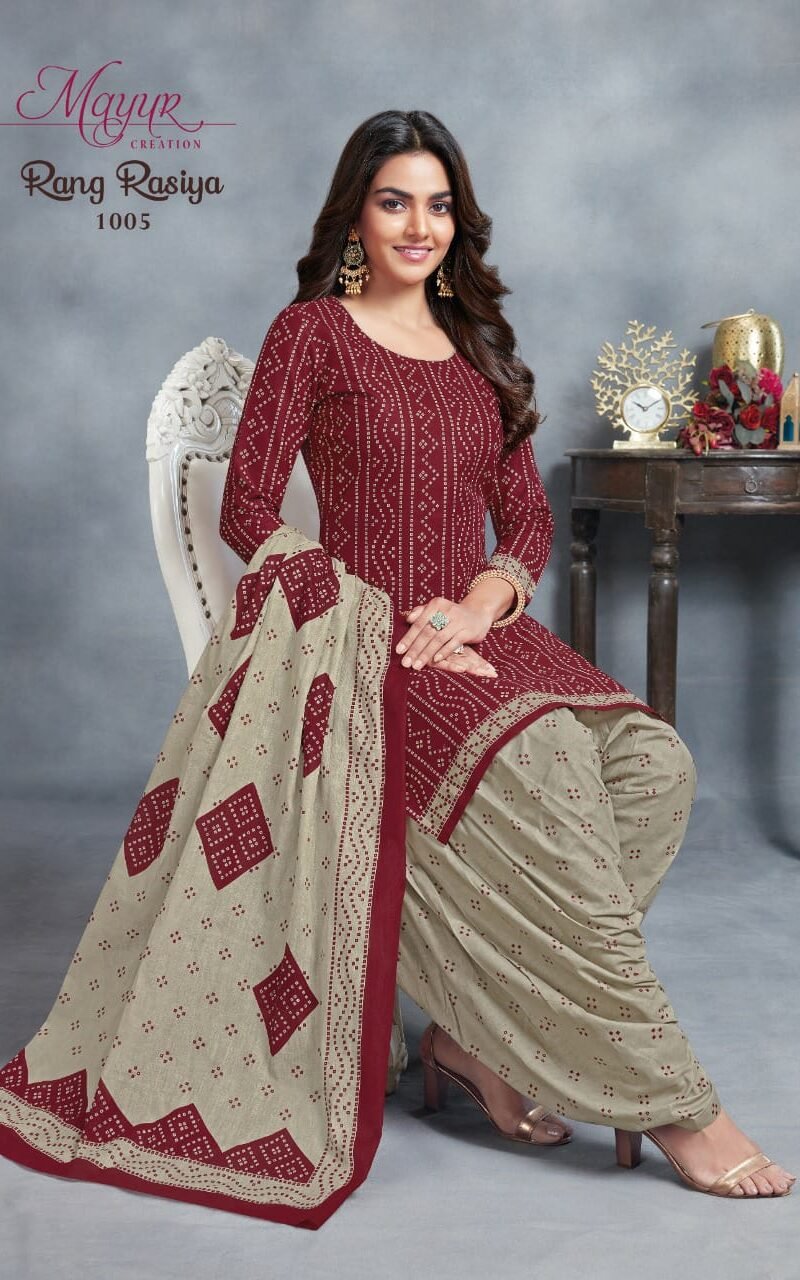 Rang Rasiya Mayur Creation Wholesale Cotton Dress Material
