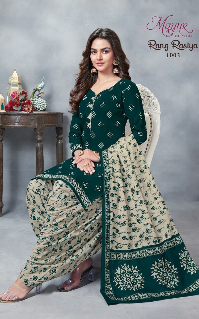 Rang Rasiya Mayur Creation Wholesale Cotton Dress Material