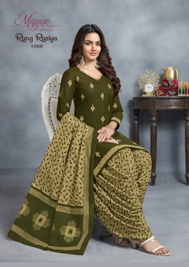 Rang Rasiya Mayur Creation Wholesale Cotton Dress Material