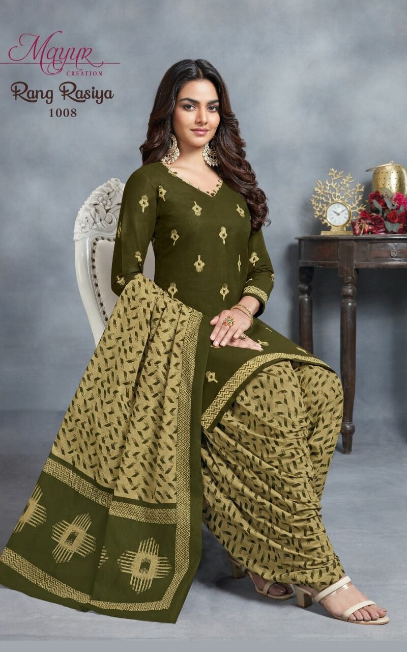 Rang Rasiya Mayur Creation Wholesale Cotton Dress Material