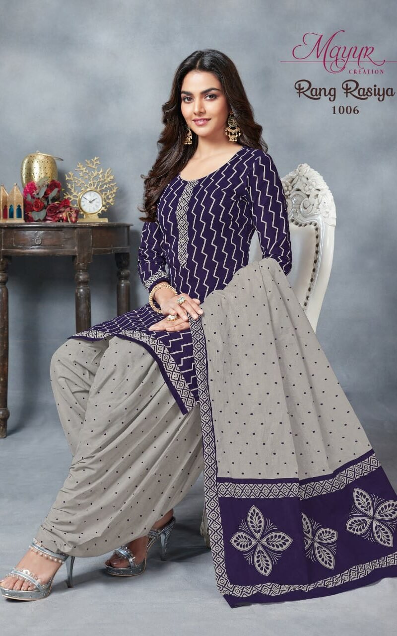 Rang Rasiya Mayur Creation Wholesale Cotton Dress Material