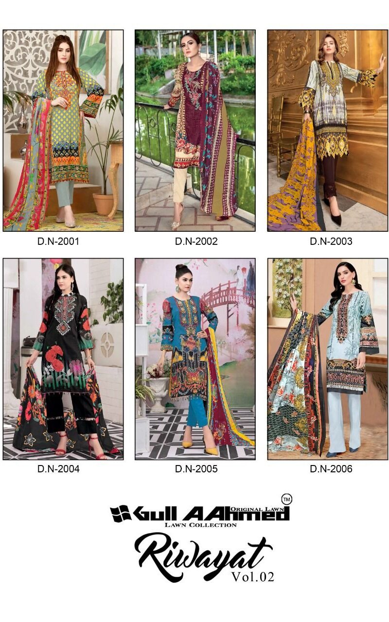 Riwayat Vol 2 Gul Ahmed Wholesale Lawn Dress Material