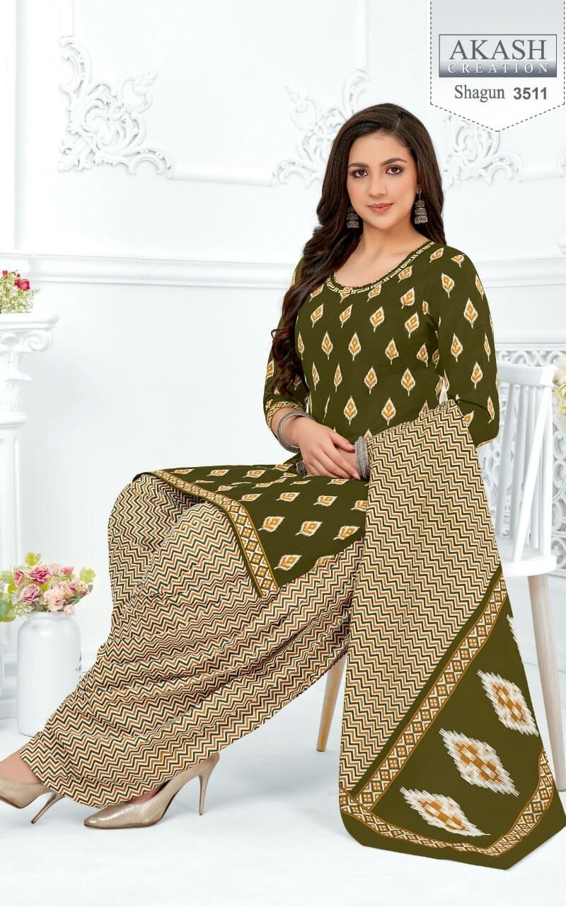 Shagun Vol 35 Akash Creation Wholesale Cotton Dress Material