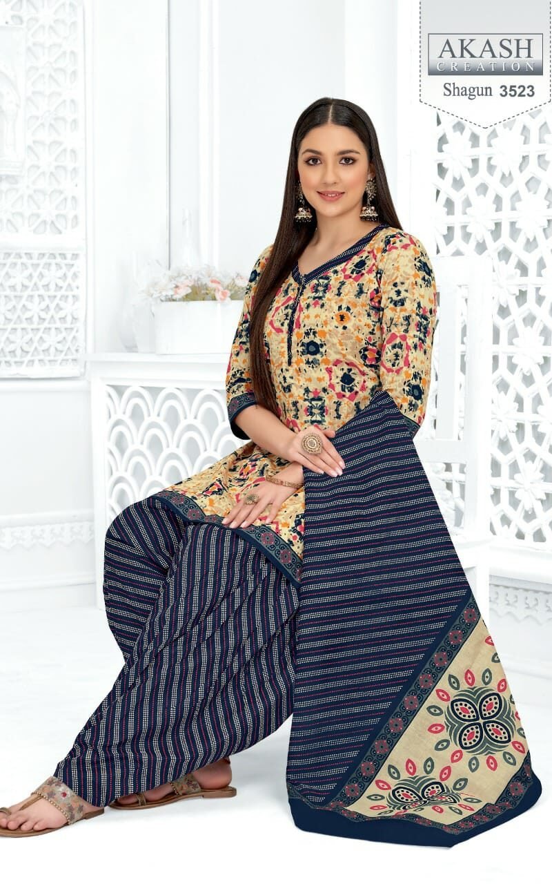Shagun Vol 35 Akash Creation Wholesale Cotton Dress Material