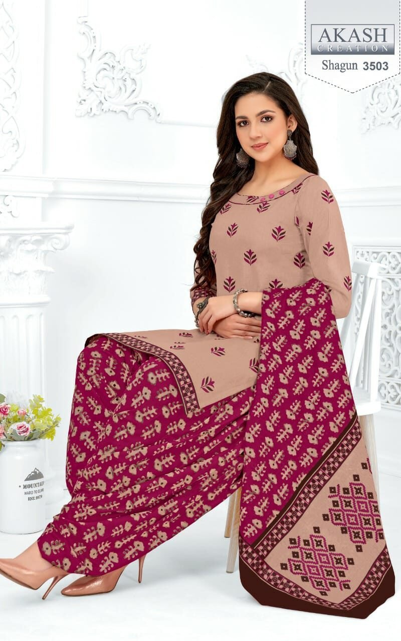 Shagun Vol 35 Akash Creation Wholesale Cotton Dress Material