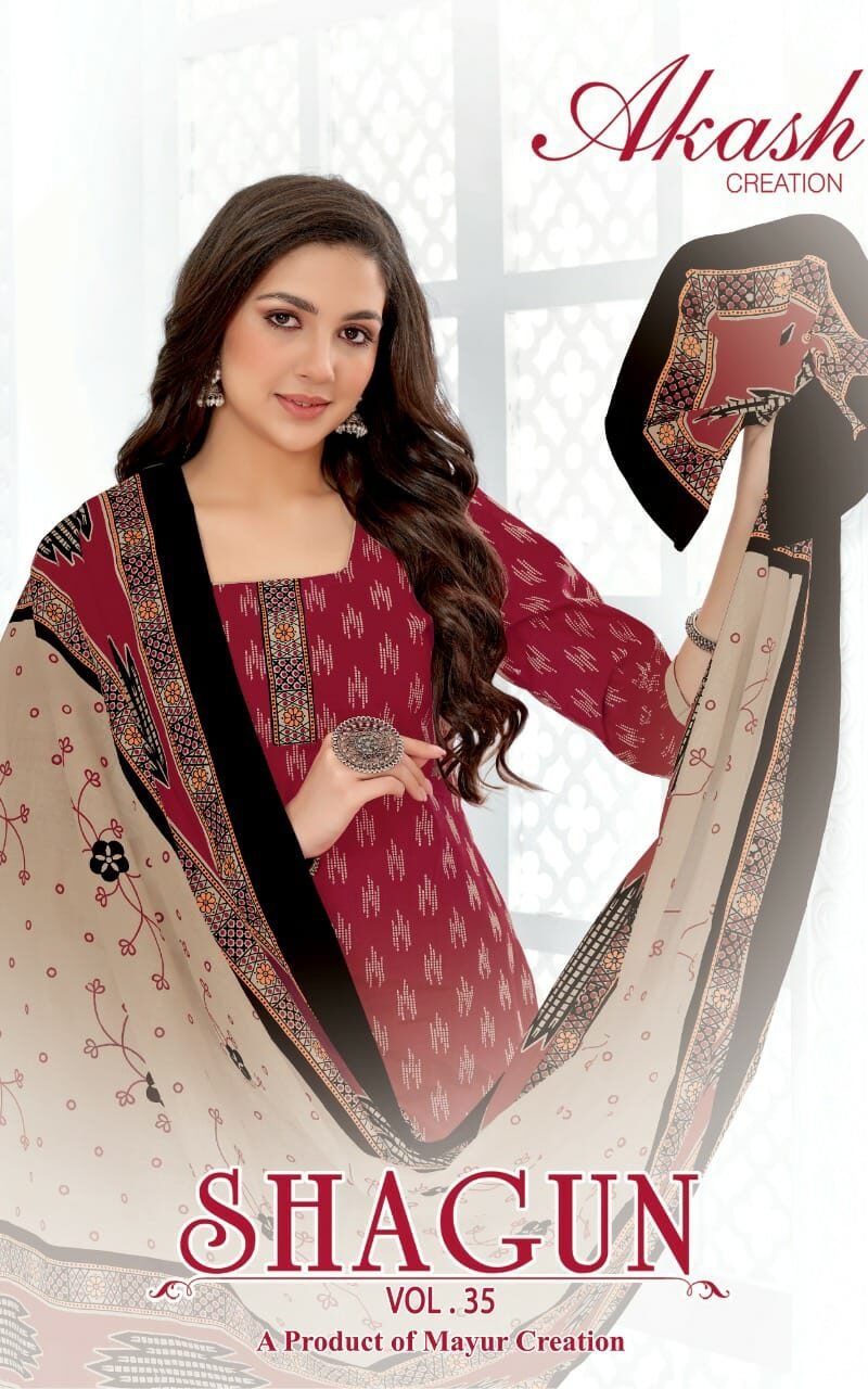 Shagun Vol 35 Akash Creation Wholesale Cotton Dress Material