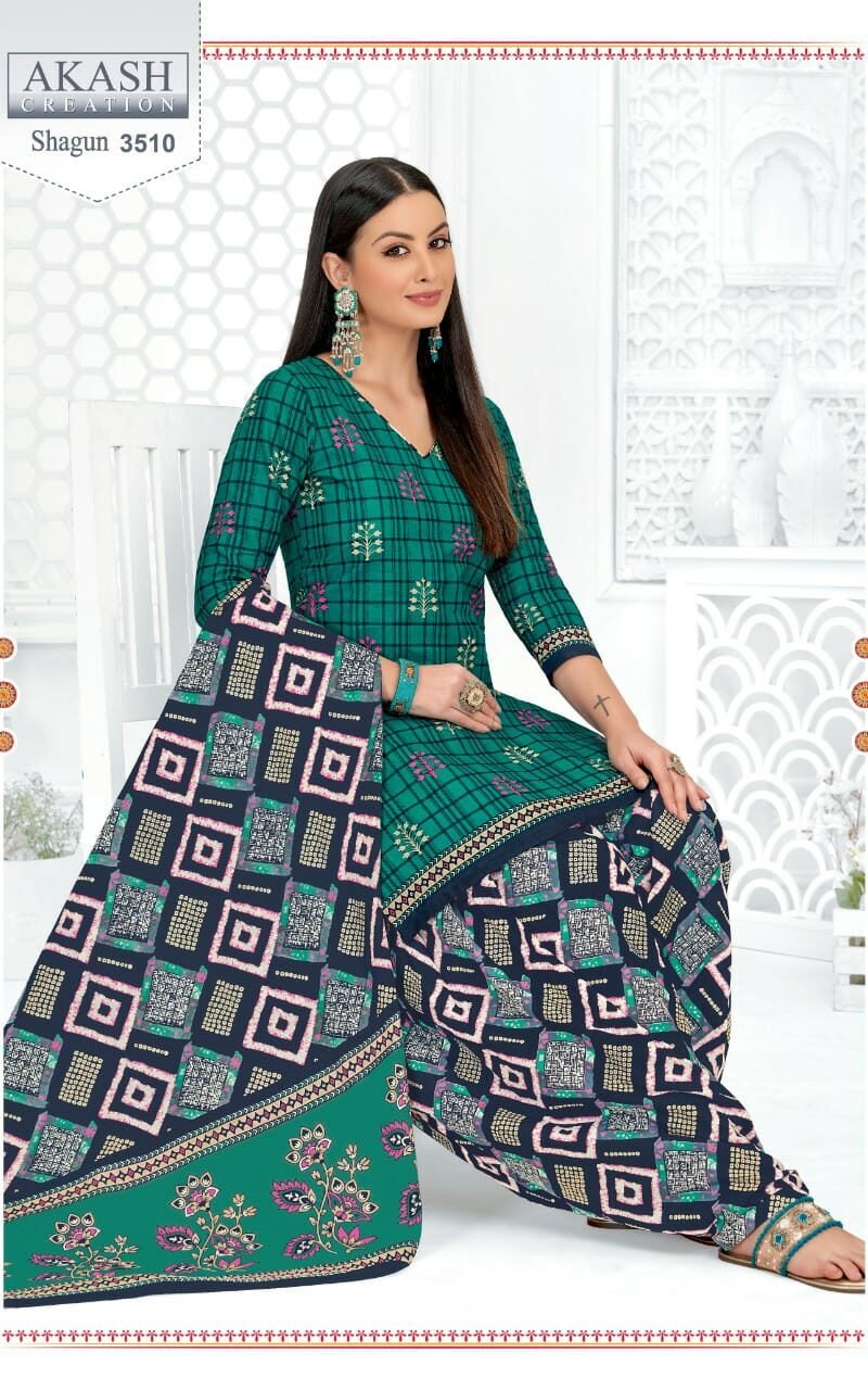 Shagun Vol 35 Akash Creation Wholesale Cotton Dress Material