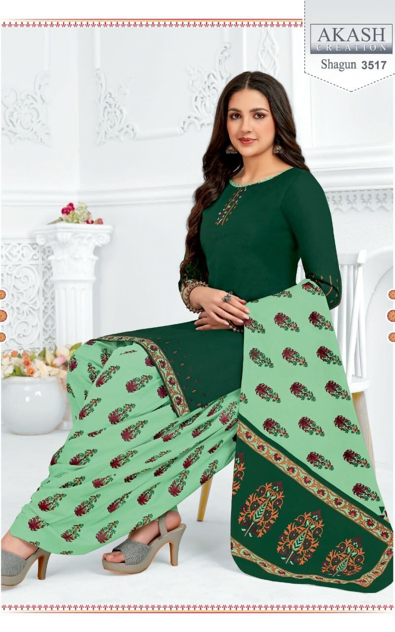 Shagun Vol 35 Akash Creation Wholesale Cotton Dress Material