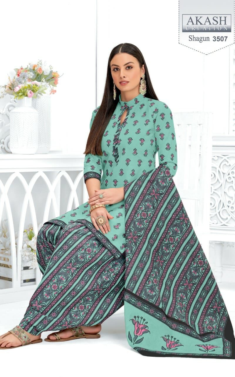 Shagun Vol 35 Akash Creation Wholesale Cotton Dress Material