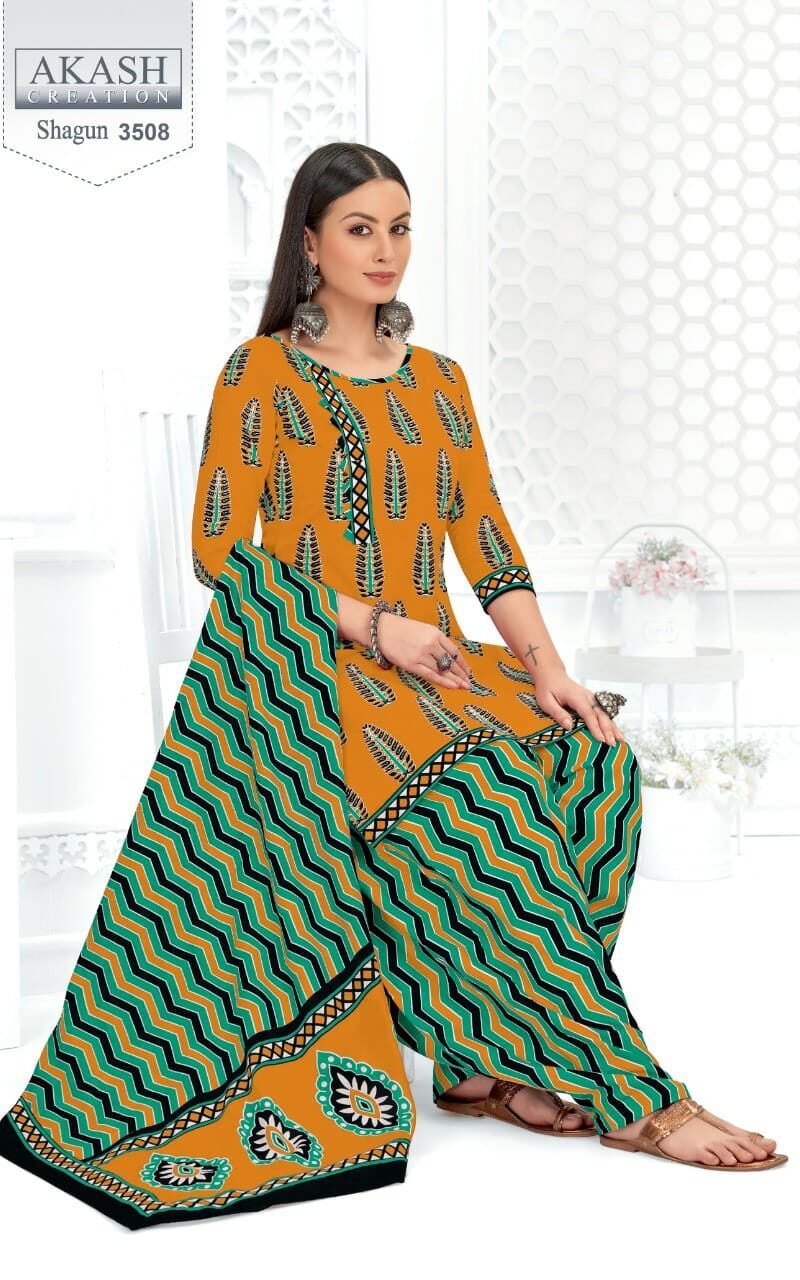 Shagun Vol 35 Akash Creation Wholesale Cotton Dress Material