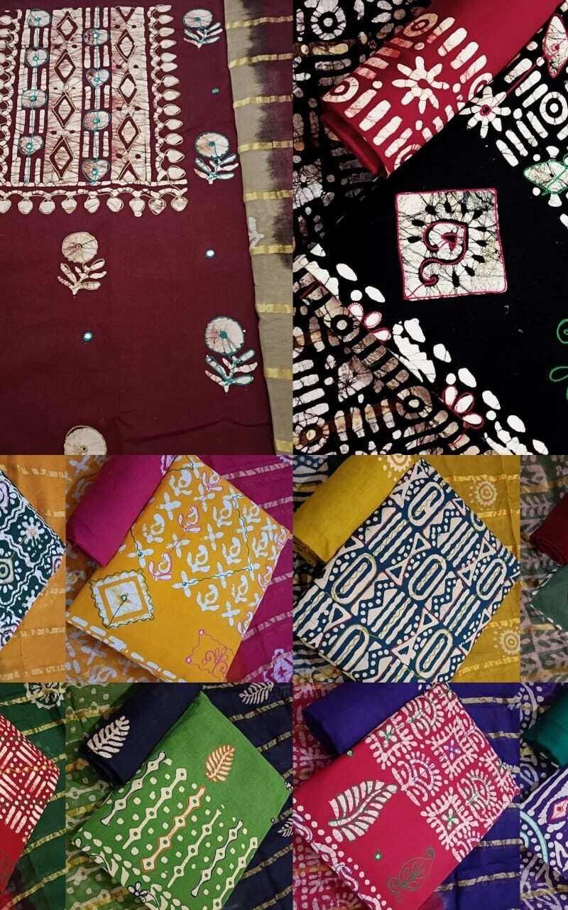 Trendy Cotton Wax Batik Jj Creation Wholesale Cotton Dress Material