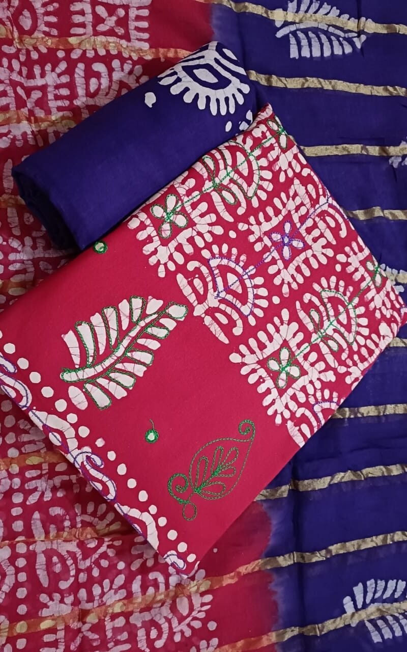 Trendy Cotton Wax Batik Jj Creation Wholesale Cotton Dress Material