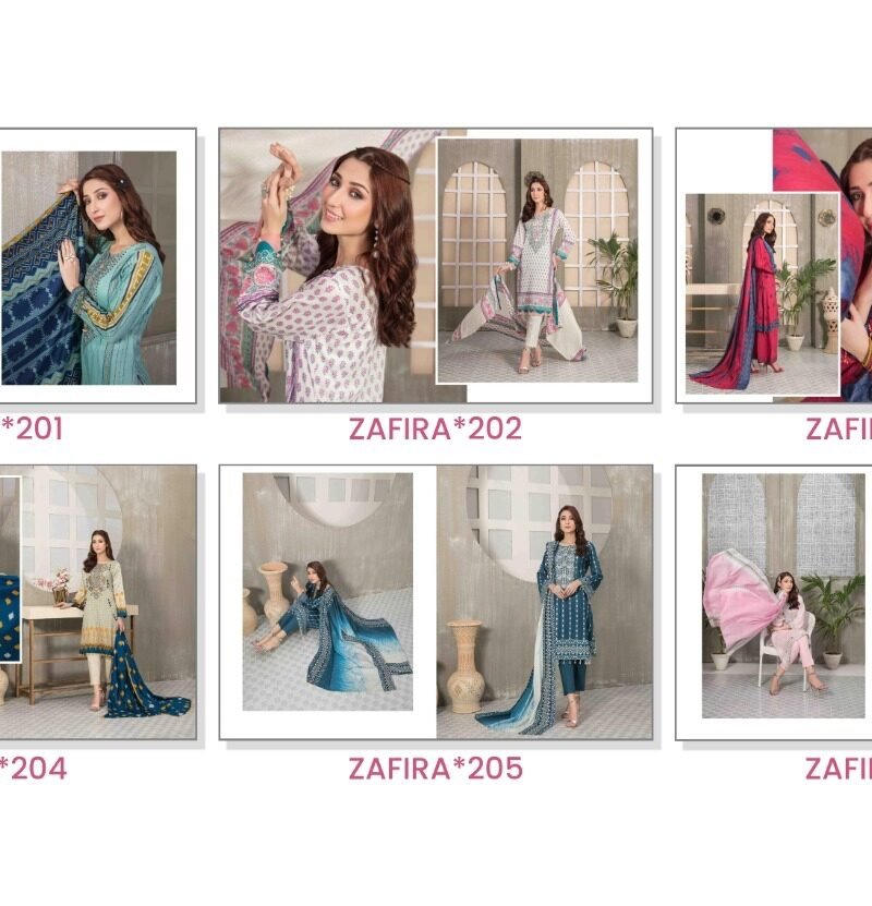 Zafira Vol 2 Heavy Lawn Cotton Hala Wholesale Cotton Dress Material