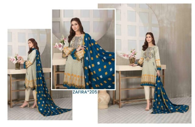 Zafira Vol 2 Heavy Lawn Cotton Hala Wholesale Cotton Dress Material