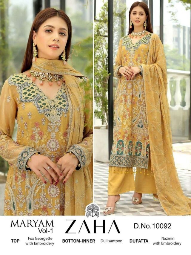 Zaha Maryam Pakistani Salwar Suits