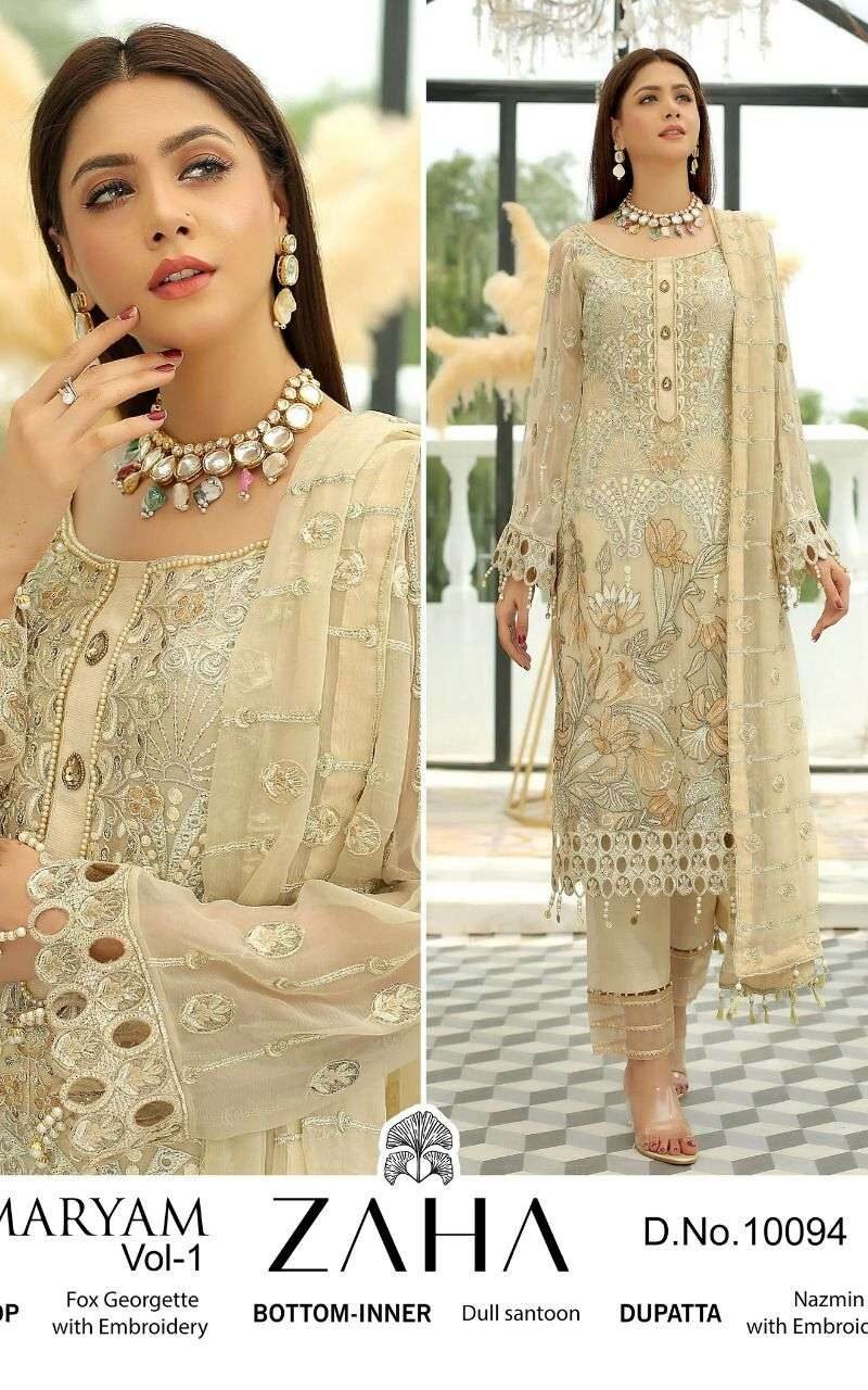 Zaha Maryam Pakistani Salwar Suits