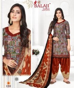 Balaji Arnika Vol 13 Chiffon Dupatta Wholesale Cotton Dress Material