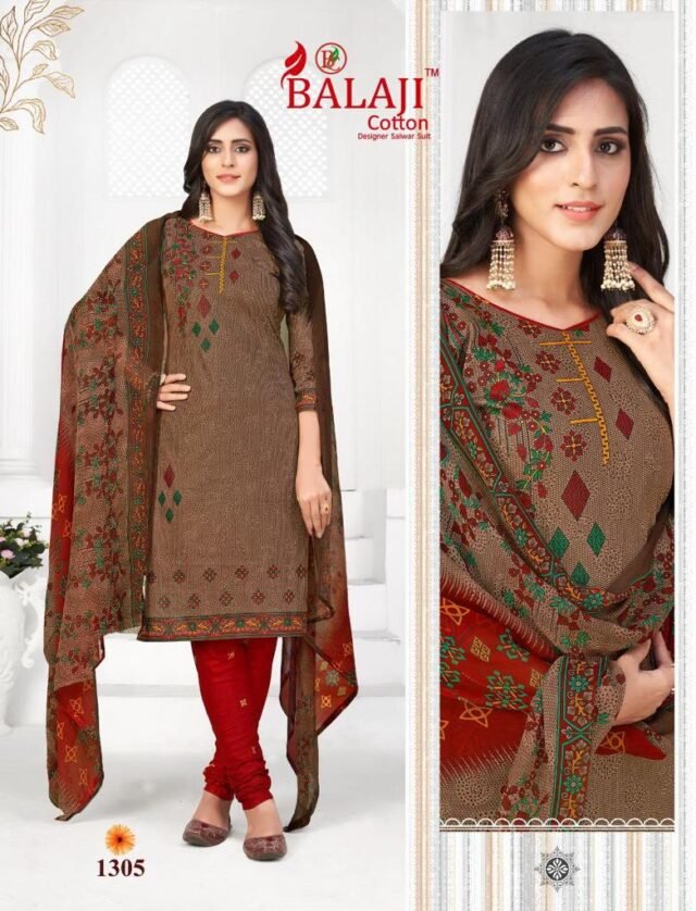 Balaji Arnika Vol 13 Chiffon Dupatta Wholesale Cotton Dress Material