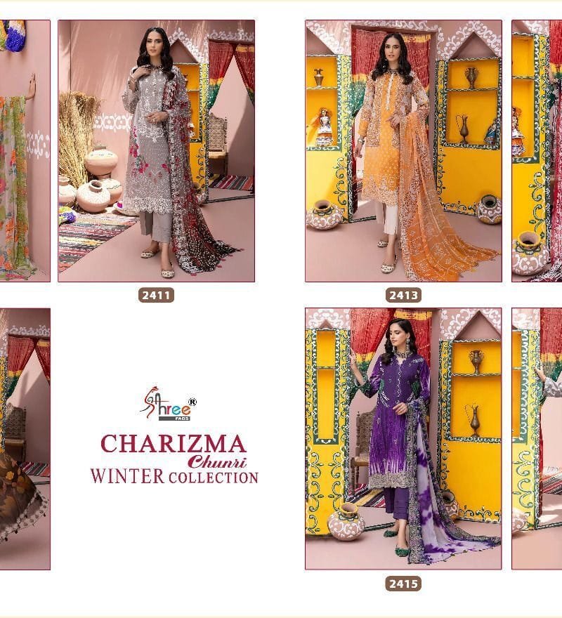 Charizma Chunri Pashmina Suits Wholesale Online