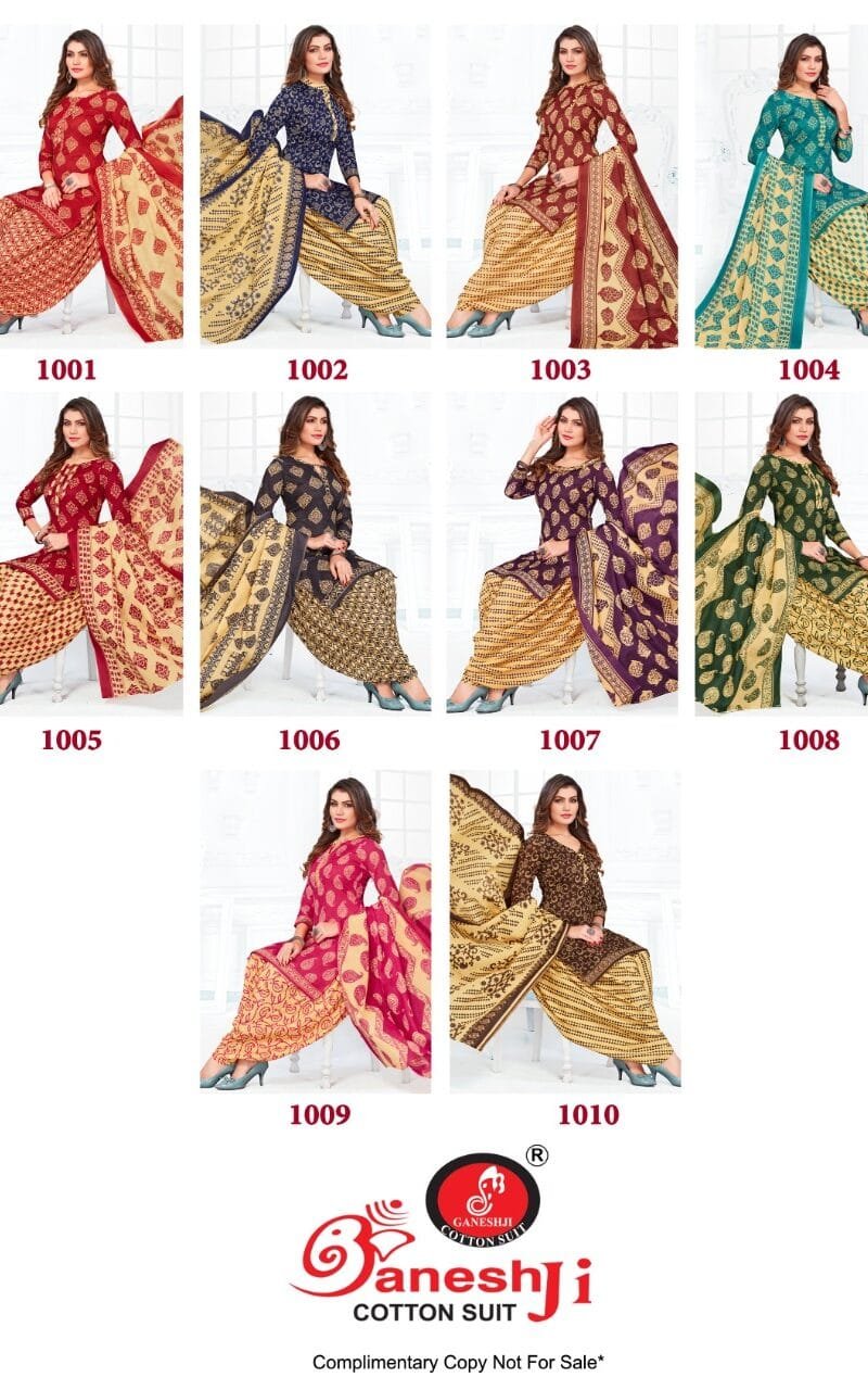 Ganeshji Sanam Gold Vol 1 Wholesale Cotton Dress Material