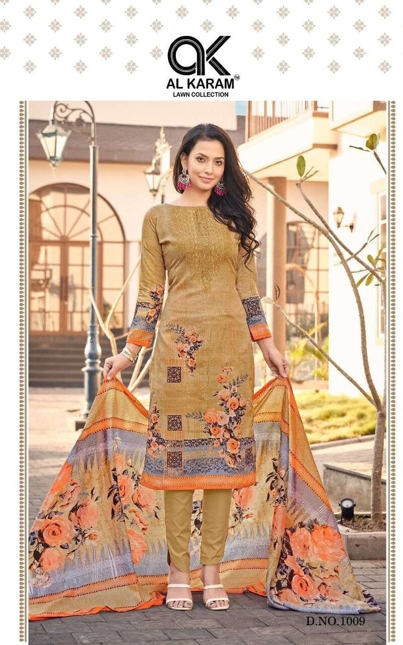 Jasmine Vol 1 Al Karam Wholesale Cotton Dress Material