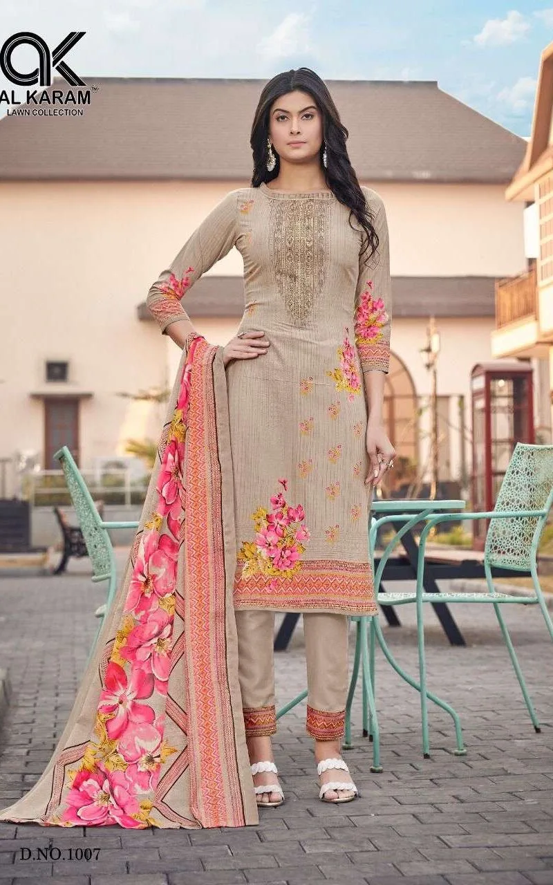 Jasmine Vol 1 Al Karam Wholesale Cotton Dress Material