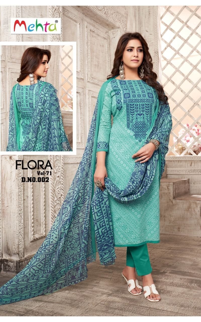 Mehta Flora Vol 71 Wholesale Cotton Dress Material