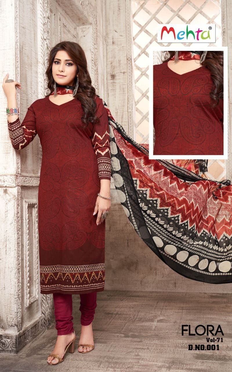 Mehta Flora Vol 71 Wholesale Cotton Dress Material