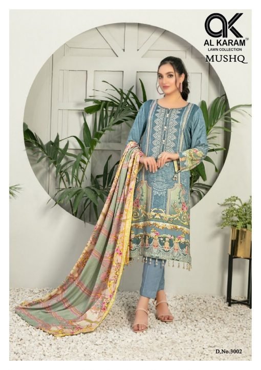 Musq Vol 3 Al Karam Embroidery Wholesale Cotton Dress Material
