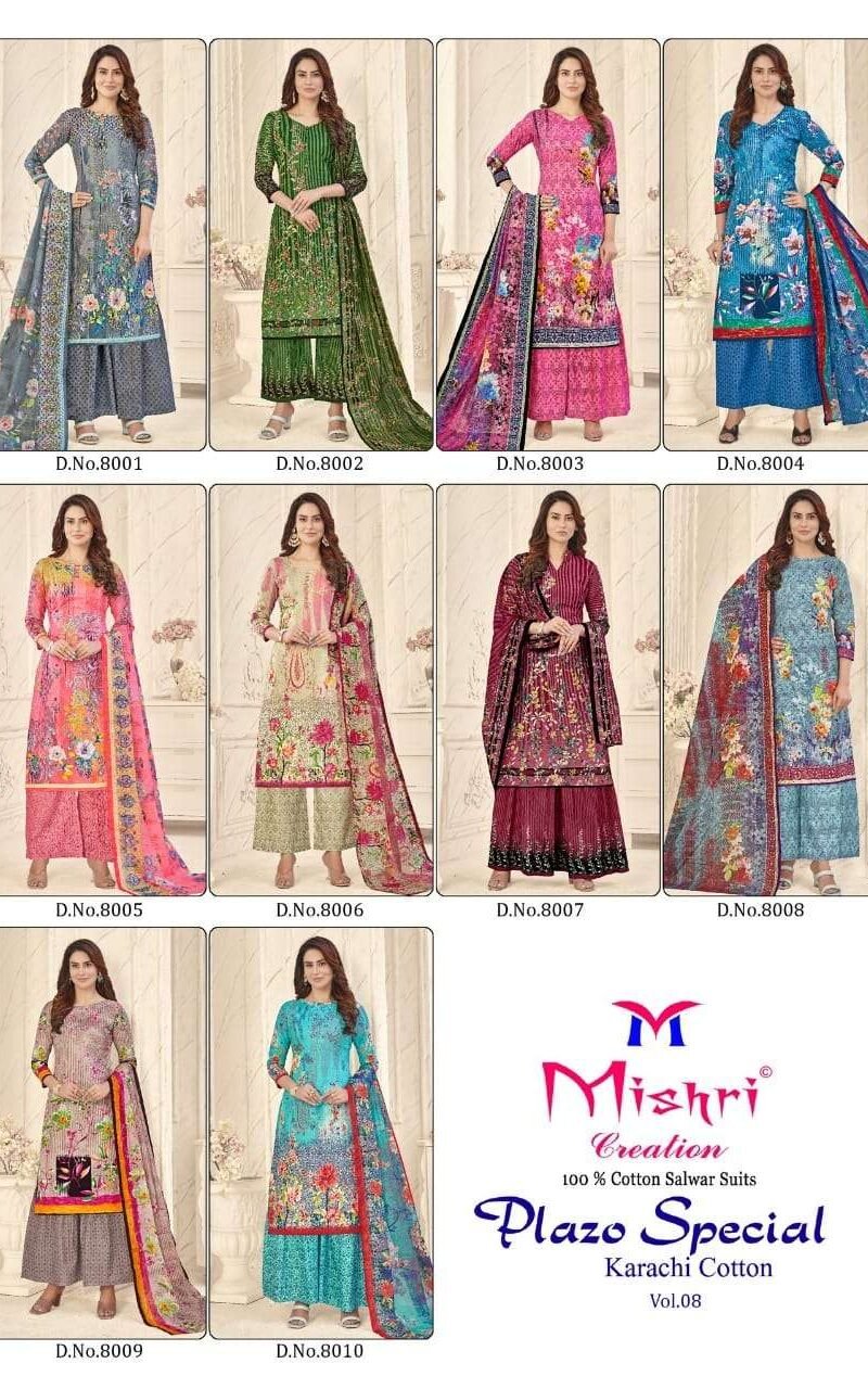 Plazo Special Vol 8 Mishri Wholesale Cotton Dress Material