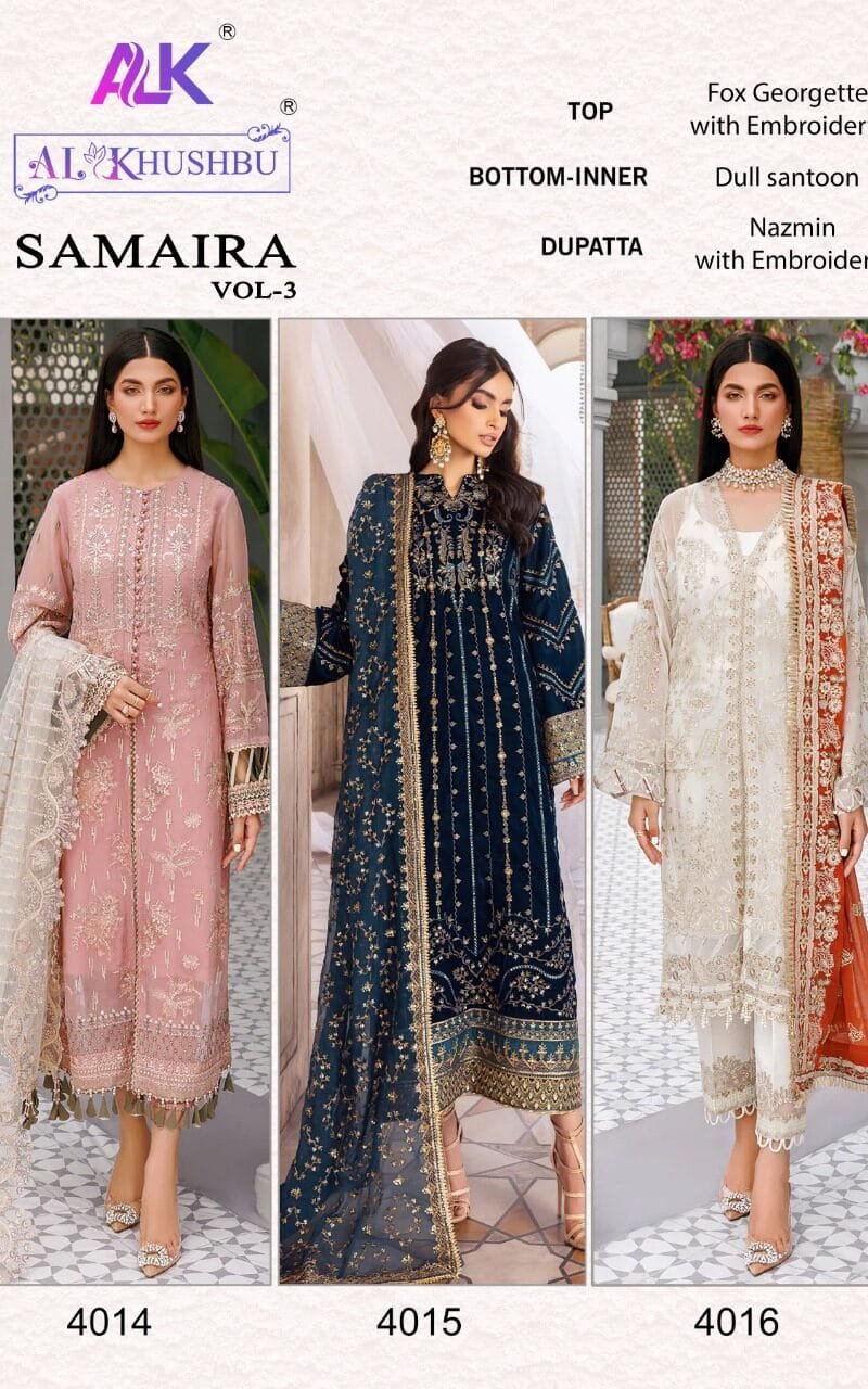 Samaira Vol 3 Al Khushbu Pakistani Salwar Suits