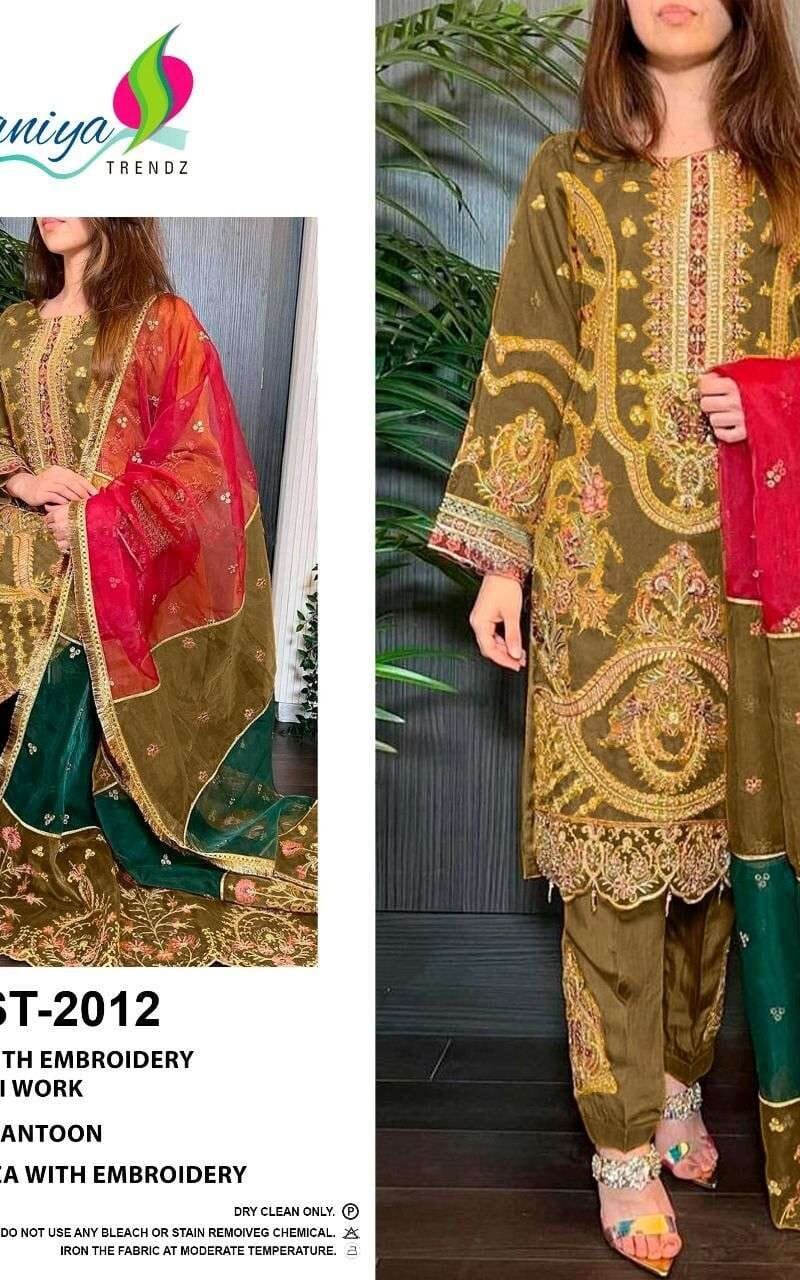 Saniya Trendz St 2012 Hit Colour Pakistani Salwar Suits