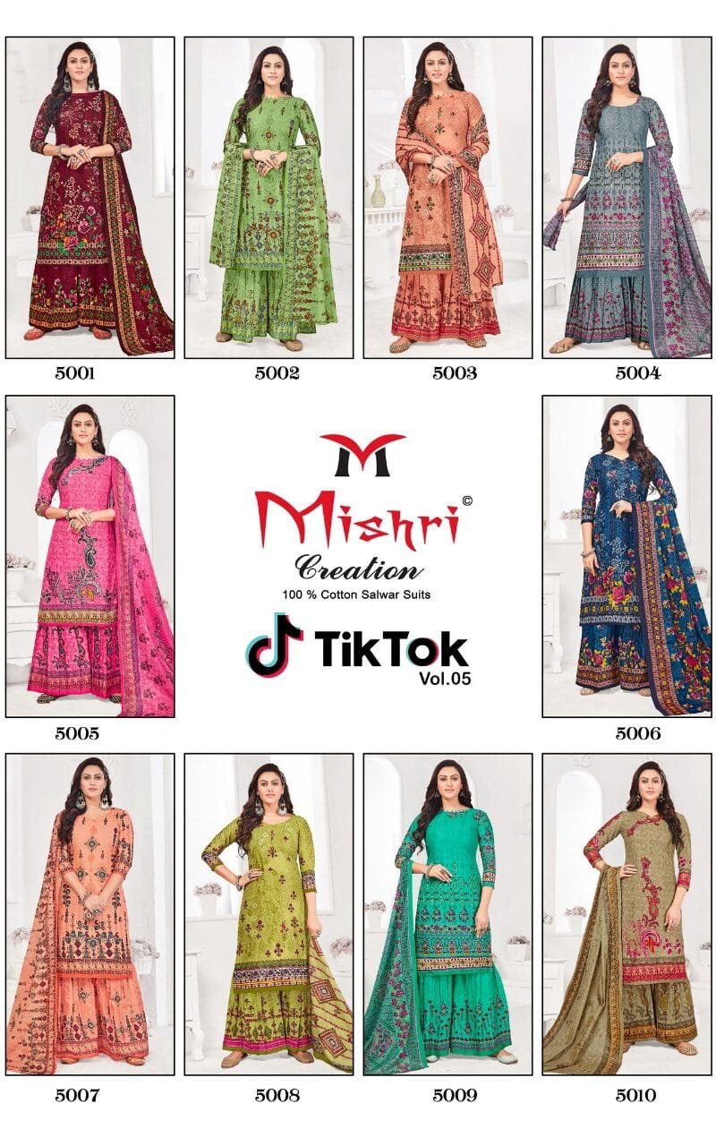 Tik Tok Vol 5 Mishri Creation Wholesale Cotton Dress Material