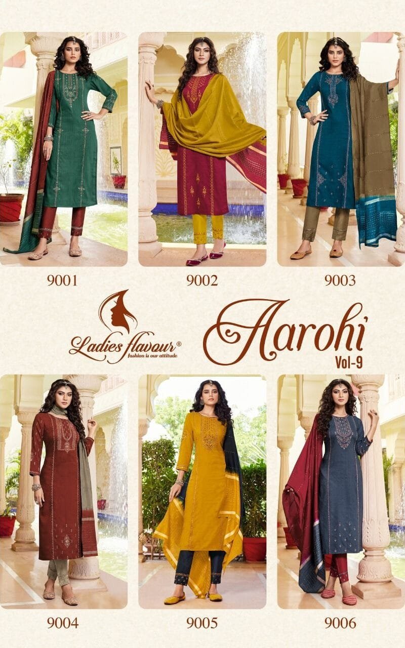 Aarohi Vol 9 Ladies Flavour Readymade Top Bottom Dupatta
